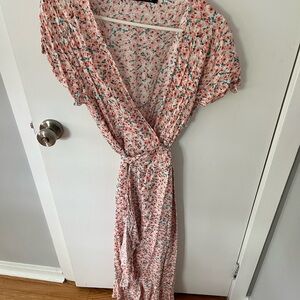 Simple Pink and Green Floral Dress